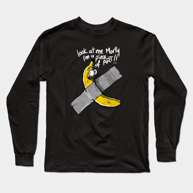 Banana Duct tape on the shirt Long Sleeve T-Shirt by A Comic Wizard